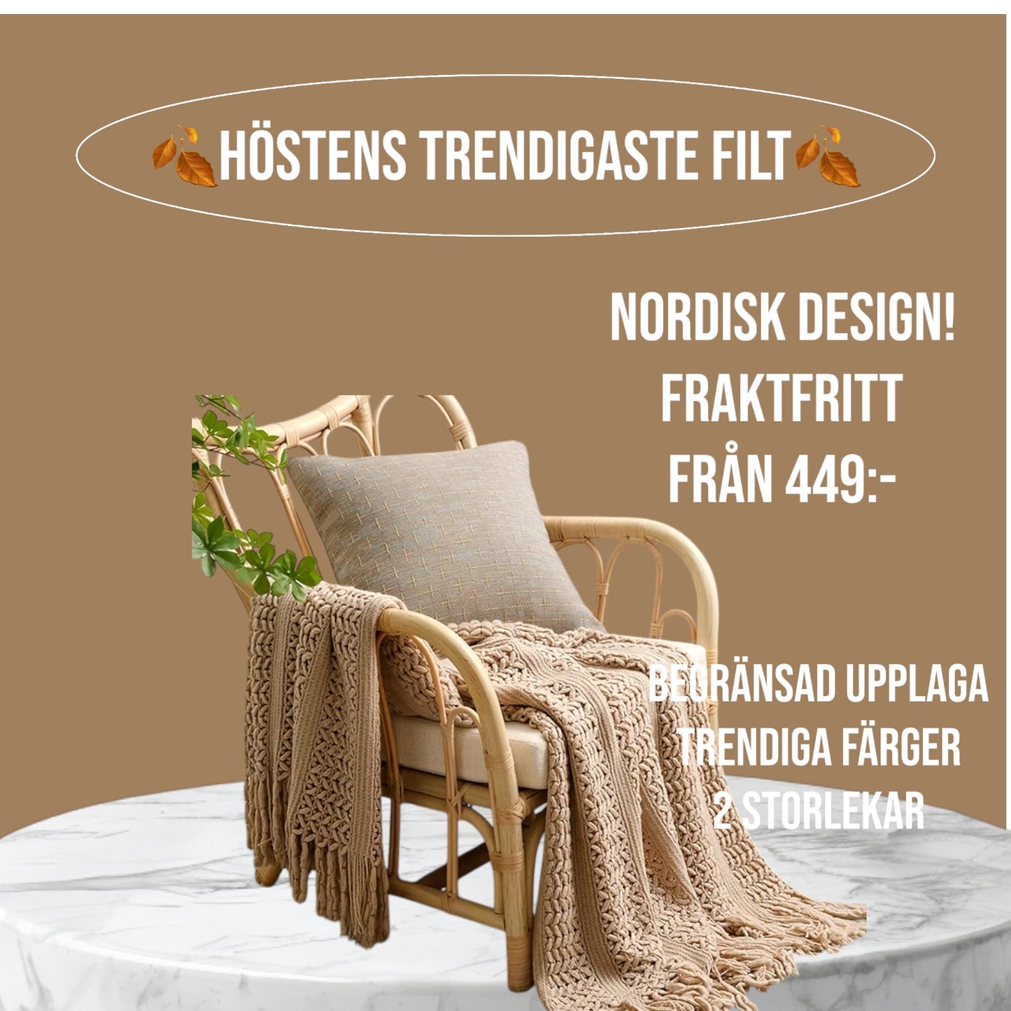 Höstens trendigaste filt i Nordisk design.